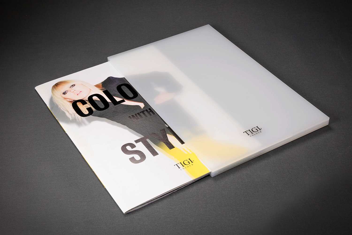 Tigi Brochure with perspex Slip Case